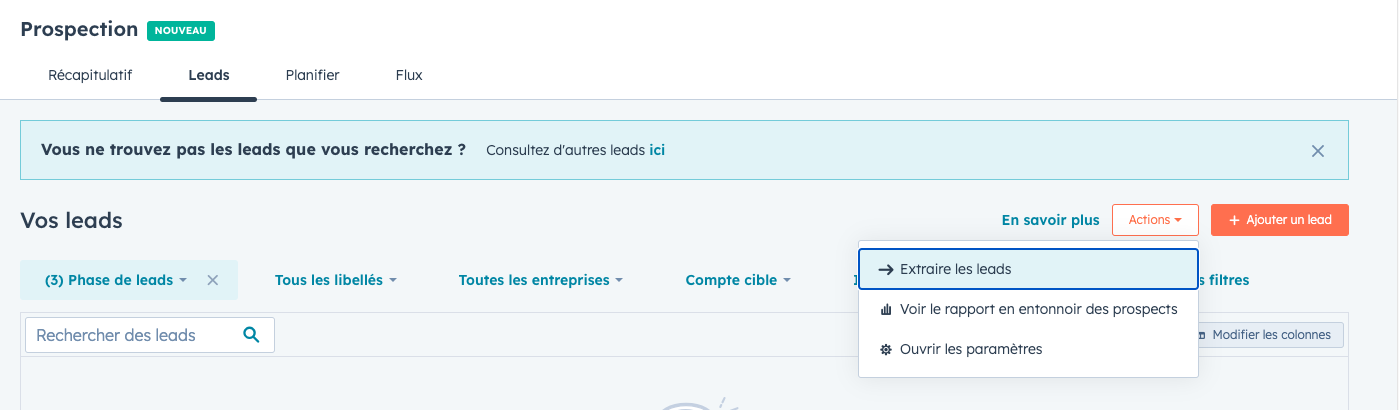 extraire des leads