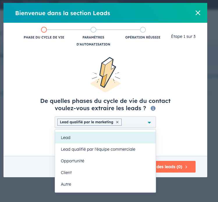 Prospection - phase de cycle de vie