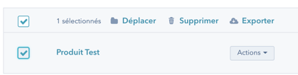 Produit HubSpot - actions possibles