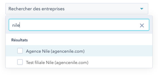 recherche entreprise dans transaction