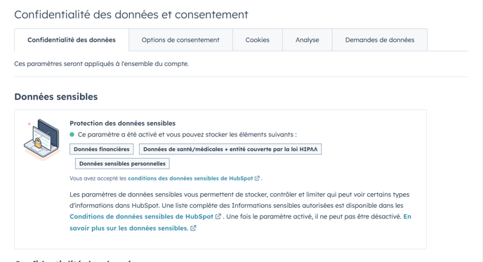 protection des données sensibles dans HubSpot