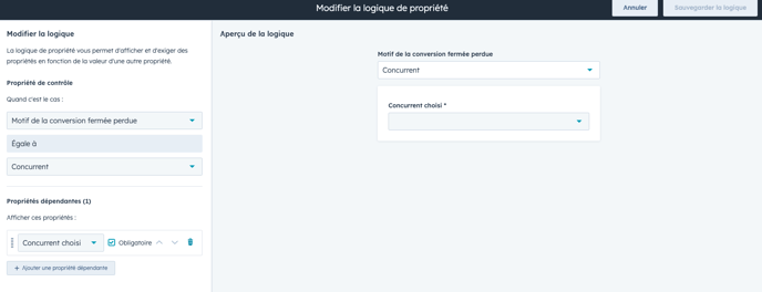 Créer une logique de proprietes conditionnelles