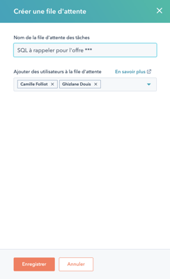 création dune file dattente dans HubSpot