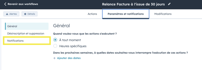 Accéder aux notifications des workflow HubSpot-1