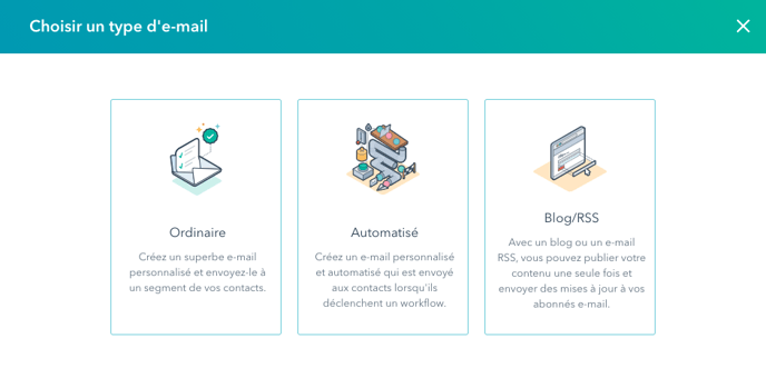 création de mail HubSpot